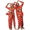 Ekouaer Christmas Onesie Matching Family Elk Antler Hooded Zipper One Piece Long Sleeve Pajamas with Pockets - 2 of 4