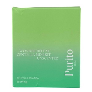 Purito Wonder Releaf Centella Mini Kit -3Pcs ( Unscented ) - Your Wonder Releaf. Instant Comfort, Travel Size - Centella-powered calm - 1 of 4