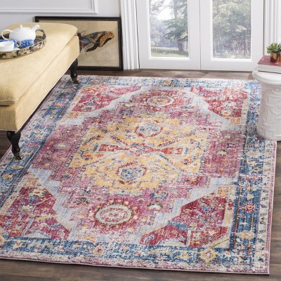 Bristol 3' x 5' Red and Blue Synthetic Area Rug