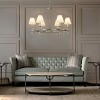 ALOADECOR 6-Light Classic Pendant Fixture Elegant Interior Lighting With White Shades For Dining Room Living Room - 3 of 4