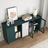 VYNXARIA Modern Kitchen Pantry Storage Cabinet with Glass Doors and Ample Storage - 3 of 4