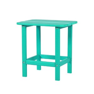 Aoodor Outdoor Adirondack Side Table HDPE End Table，Classic Modern Design，High-Quality，Easy to Assemble，Versatile End Table for Patio, Garden, Lawn - 1 of 4