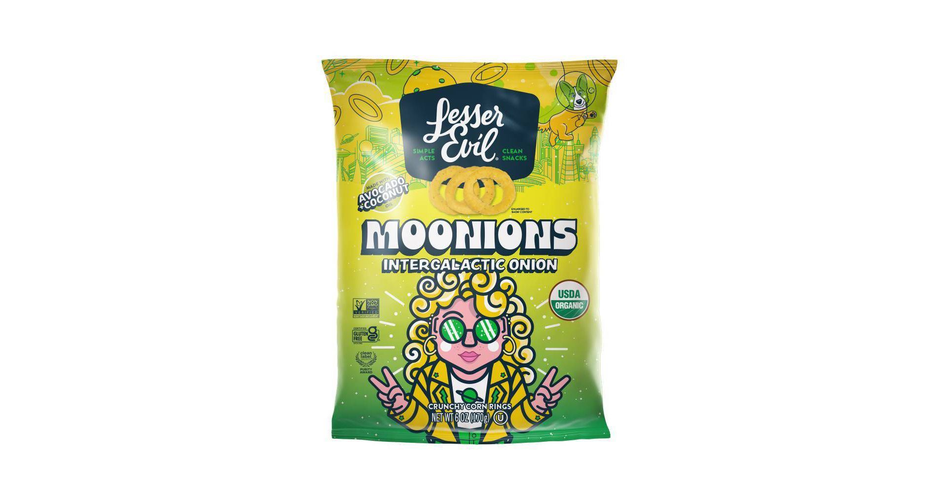 LesserEvil Moonoions Intergalactic Onion Chips - 6oz