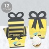 Big Dot of Happiness Honey Bee - Square Favor Gift Boxes - Baby Shower or Birthday Party Bow Boxes - Set of 12 - 3 of 4