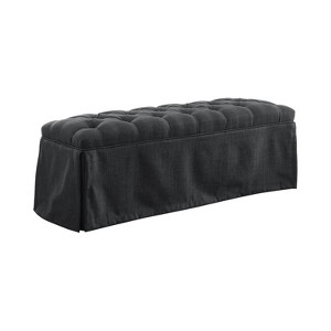 Palmquist Transitional Button Tufted Bench Dark Gray - ioHOMES