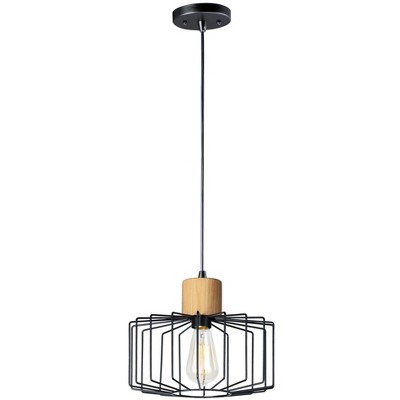 Maxim Lighting Bjorn 1 - Light Pendant in  Black/Natural Wood
