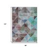 Silver Blue And Purple Geometric Washable Indoor Outdoor Area Rug - 3 of 4