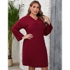 Clearlove Plus Size Sweater Dresses for Women Long Sleeve Crew Neck Knit Dress - 2 of 4