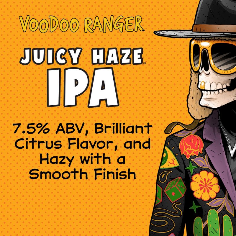 New Belgium Voodoo Ranger Juicy Haze IPA Beer - 6pk/12 fl oz Cans, 5 of 10