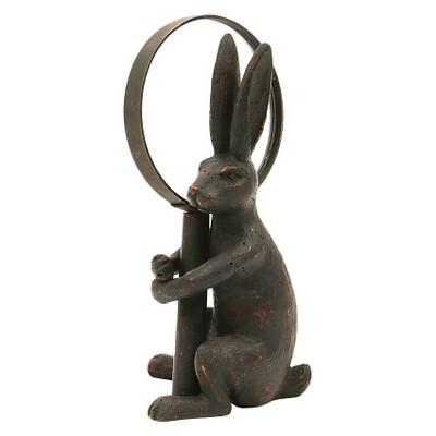 Pewter Magnifying Glass with Resin Rabbit Stand - 3R Studios