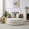 GlasFlength Sectional Sofas,Luxurious Round Sofa, Adorned with Contrasting Throw Pillows,White51.5"*40.5"*33" - 2 of 4
