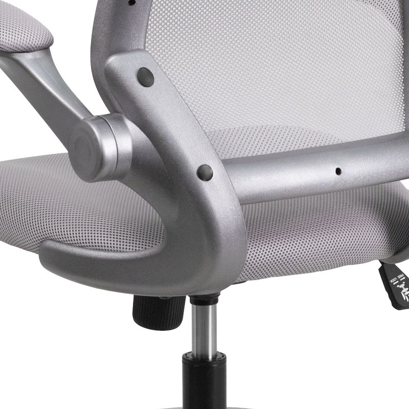 Emma and Oliver Mid-Back Gray Mesh Swivel Ergonomic Task Office Chair with Gray Frame, 5 of 12