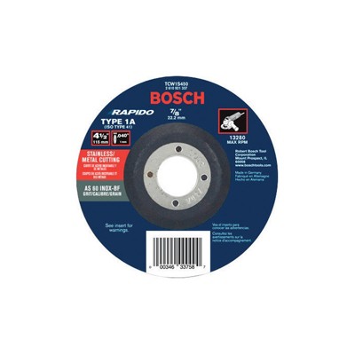 Bosch 4-1/2 in. D X 7/8 in. Aluminum Oxide Abrasive Cut-Off Wheel 1 pc (Case of 25)