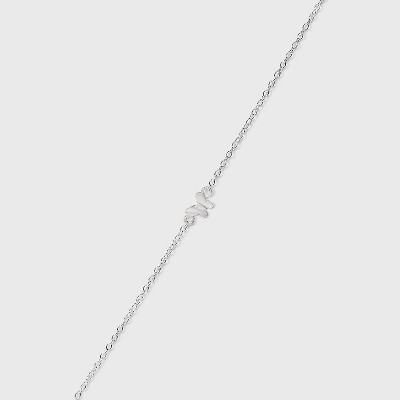Sterling Silver Butterfly Anklet - A New Day™ Silver
