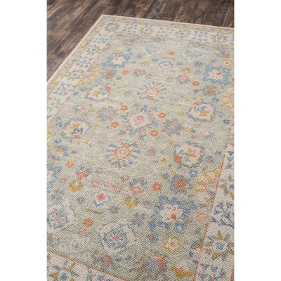 Light Blue Handmade Wool Tufted Rectangular Rug 3'3" x 5'