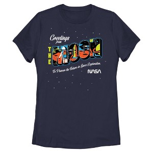 NASA Juniors Womens Greetings from the Moon Short Sleeve T Shirt