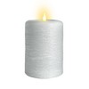 LumiPur 3.5"x5" Signature Natural Glow Flickering Flameless LED Wax Pillar Candle Gray Fog - 3 of 4