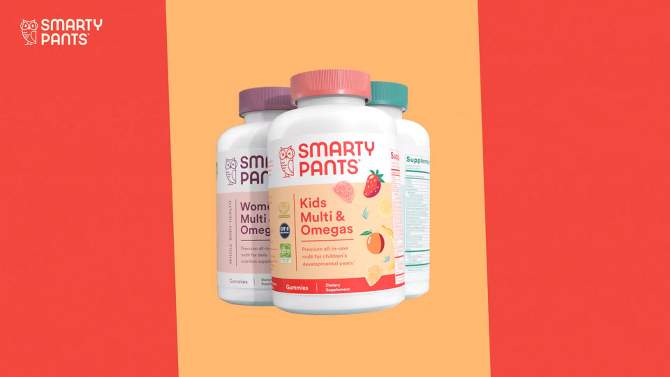 SmartyPants Organic Men&#39;s Multi &#38; Vegetarian Omega 3 Gummy Vitamins with D3, C &#38; B12 - 90 ct, 2 of 10, play video