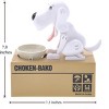 JuzToys Dog Piggy Bank, My Dog Piggy Bank, Robotic Coin Munching Toy Money Box, Dog Eating Coins Piggy Bank for Kids, White - 3 of 4