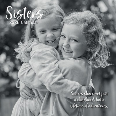 2026 Square Wall Calendar, Sisters, 16-Month Lifestyles Theme with 180 Reminder Stickers (12x12 In)