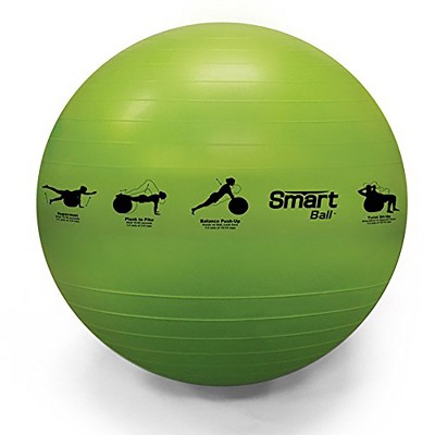 Prism Fitness 65cm Smart Self-Guided Fitness Stability Exercise Ball for Yoga, Pilates, and Office Ball Chair, Yellow