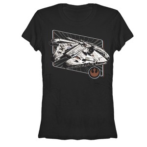 Juniors Womens Star Wars Millennium Falcon Rebel Insignia T-Shirt - 1 of 3