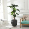 LuxenHome Round Tapered 17.2" H Flower Pot Planter Gray - 4 of 4