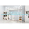 Twin Size Iron Bed Frame with Table and L-shaped Desk - 2 of 4