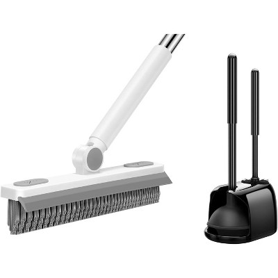 SetSail Toilet Brush and Plunger Set and Grout Cleaner Brush with Long Handle