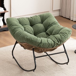 Kumasinova Ultra Plush Chenille Upholstered Rocking Chair,Versatile Accent Glider&Patio Egg Chair for Living Room,Porch,350lbs Max - 1 of 4