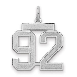Black Bow Jewelry Sterling Silver, Jersey Collection, Medium Number 92 Pendant - 1 of 3