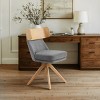 Art Leon Linen Fabric Swivel Armless Home Office Chair with Solid Oak Wood Legs - 4 of 4