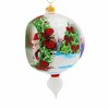 Morawski 6.75 In 3D Santa In Glass Ball Glittered Indent Hand Painted Tree Ornaments - 4 of 4