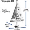 PLAYSTEM Velero Mini Voyager 280 RC con Motor de Viento controlado en Rojo - 17 de Altura
