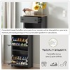 Shoe Rack with 2 Flip Drawers, Free Standing Wood Grain Pattern Top Shoe Cabinet Organizer with Drawer and Adjustable Panel - 3 of 4