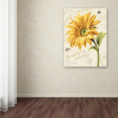Sunflower and Bees Yellow Floral Framed Canvas Art
