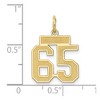 Black Bow Jewelry 14k Yellow Gold, Jersey Collection, Small Number 65 Pendant - 4 of 4