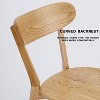 Wood Dining Chair Wooden Kitchen Chairs With Circular Edge, Curved Backrest Anti Slip Feet, 16.54" Seat Depth Oak Chair For Kitchen Restaurant Lounge - 4 of 4