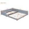 Queen Size & Twin XL Size Upholstered Platform Bed Daybed Frame, Mother & Child Bed, PU Leather -ModernLuxe - 3 of 4