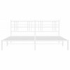 vidaXL White Steel King-Sized Metal Bed Frame with Headboard - 81.5"x78"x35.4" - Elegant Bedroom Furniture with Under Storage Space - 3 of 4