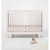 Bacati - Olivia Coral Feathers Muslin 100 percent Cotton Universal Baby US Standard Crib or Toddler Bed Fitted Sheet - 4 of 4
