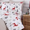 Christmas Flannel Sheets, 100% Cotton Printed Bed Sheet Set, Soft Heavyweight Brushed Flannel, Deep Pocket Winter Warm Sheets 4 Piece - 3 of 4