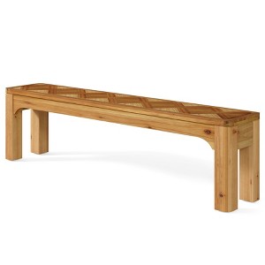 Lantine Solid Wood 63" Long Entryway Bench, Shoe Bench, Farmhouse End of Bed Stool for Bedroom, Hallway, Living, Easy Assembly - 1 of 4