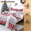 Christmas Duvet Cover Set Full/Queen Size, Reversible Cute Snowflake Microfiber Comforter Quilt Cover with 2 Pillow Shams, Holiday Decor for Bedroom - 4 of 4