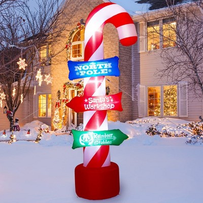 Whizmax 8FT Christmas Inflatables Christmas Yard Decorations with LED Lights, Outdoor Inflatable Christmas Candy Canes Xmas Blow Up Decor for Holiday