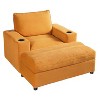 Christopher Knight Home Abbott 42.8" Oversized Chaise Lounge Chair with Storage Ottoman - 4 of 4