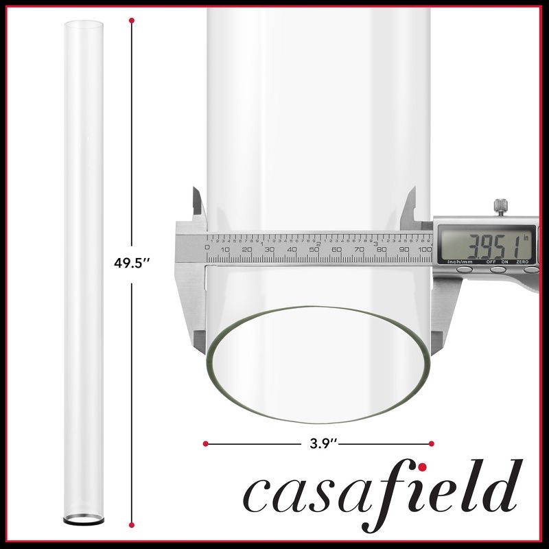 Casafield 49.5" Tall Quartz Glass Tube Replacement for 4-Sided Pyramid Style Outdoor Patio Heaters, 5 of 8