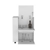 TIRAMISUBEST White Bar Cart with Storage - Sideboard Cabinet Featuring 2 Pull-Down Doors and 2 Open Shelves for Entertaining Essentials - 4 of 4