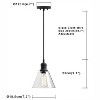 Runesay 1-Light Vintage Edison Hanging Pendant Light, Mini Semi Flush Mount Light Fixture Funnel Flared Clear Glass Shade (Black) - 2 of 4