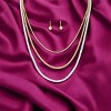 Slickblue Layered Color Chain Necklace Set With Small Ball Earrings, Fashion Jewelry for Women, White Gold/Navy Gold - 2 of 3